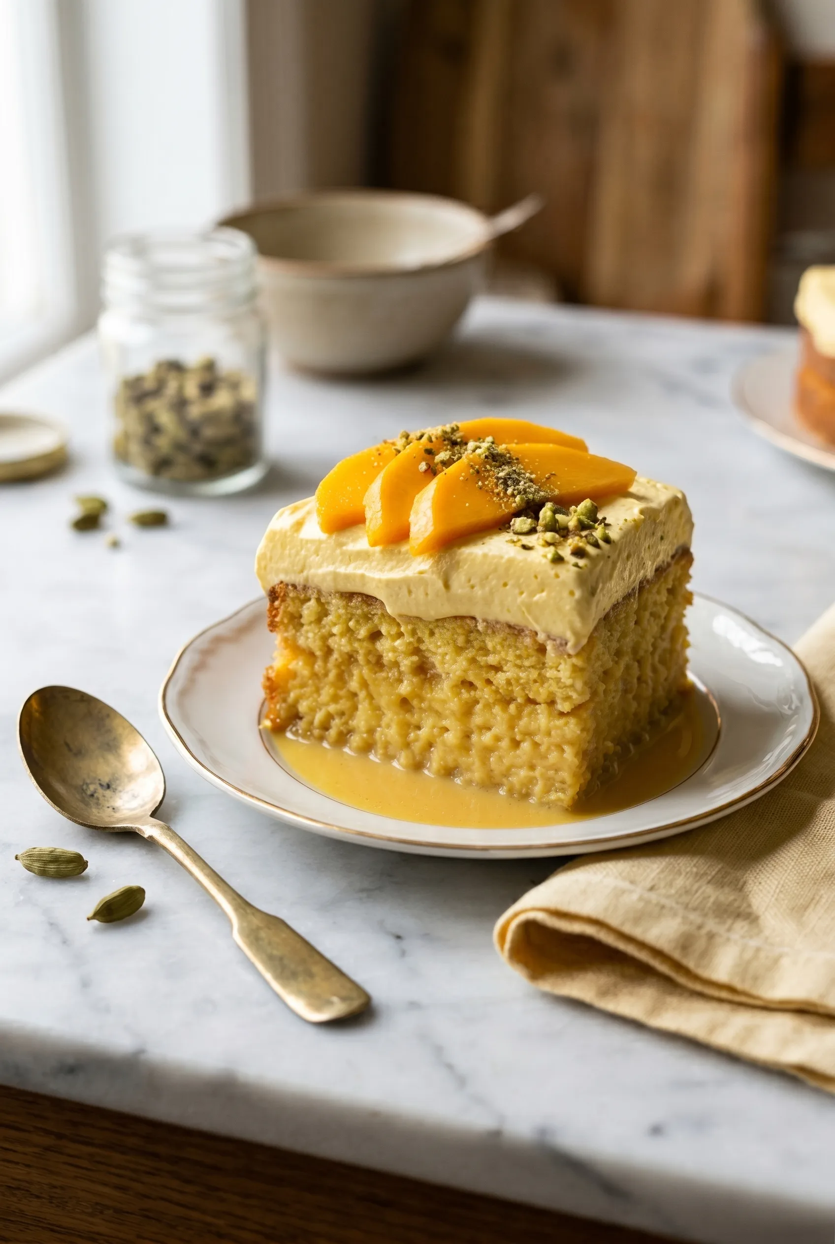 Mango Lassi Tres Leches Cake