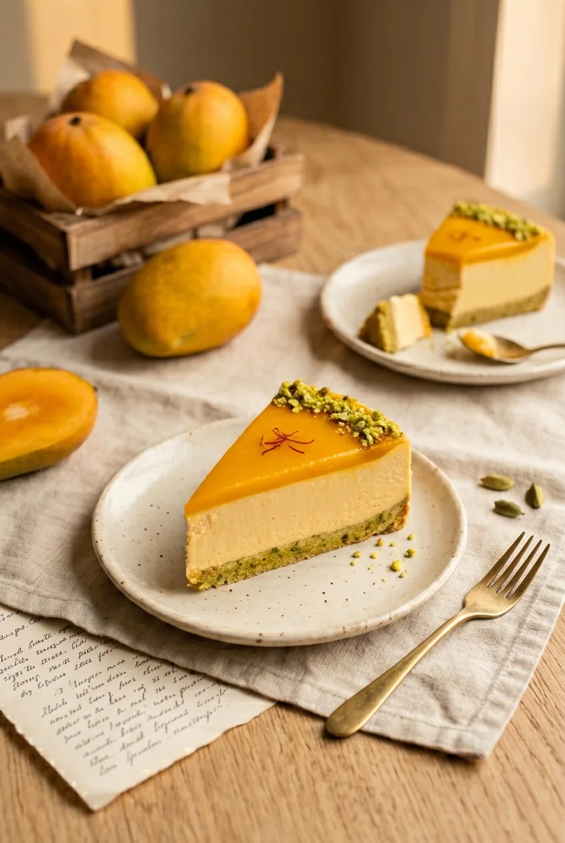 Eggless Mango Cheesecake with Pistachio Crust (Instant Pot)