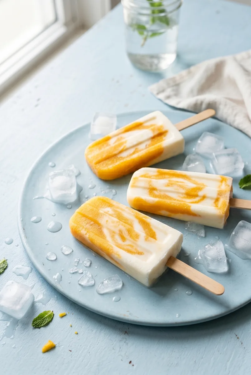 2-Ingredient Mango Yogurt Popsicles