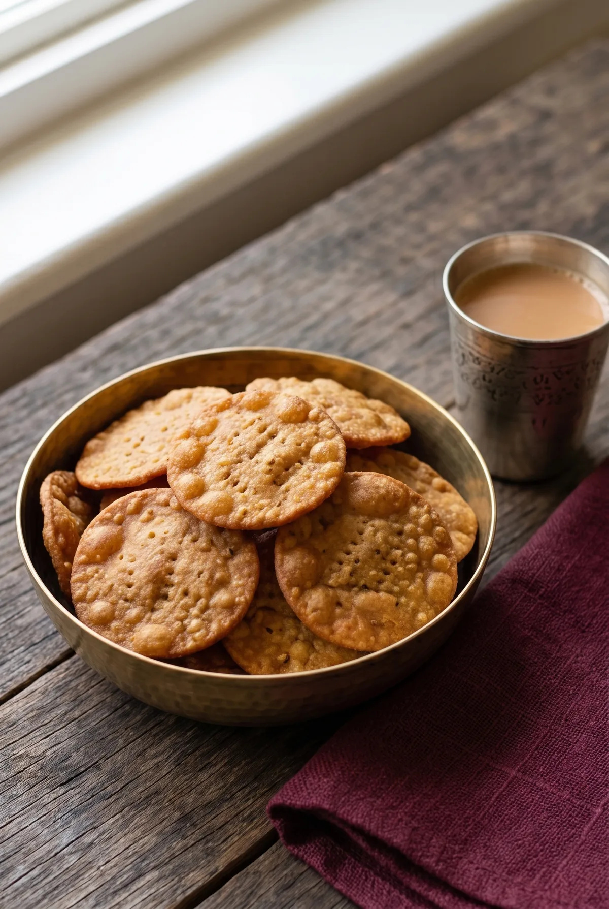 Whole Wheat Masala Puri Recipe (Crispy Kadak Puri)