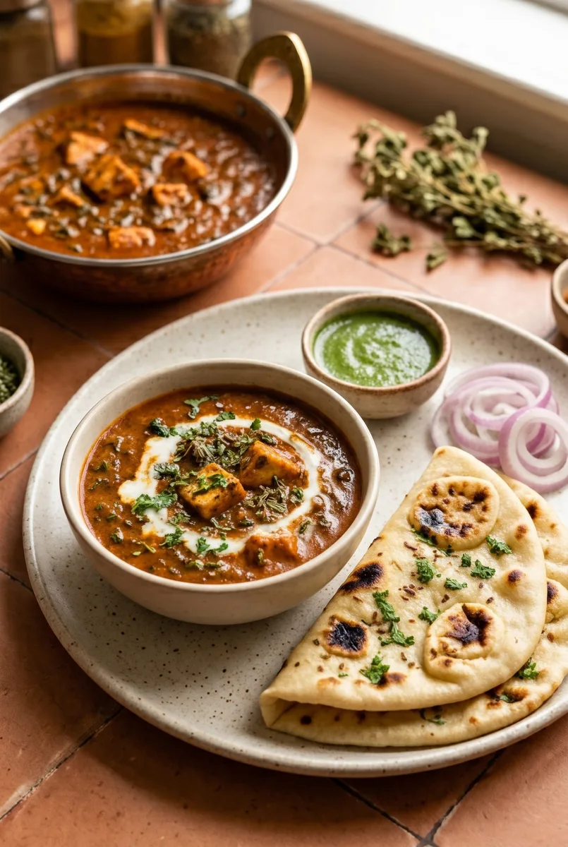 Methi Paneer in Red Gravy Recipe | Tomato Fenugreek Paneer Curry
