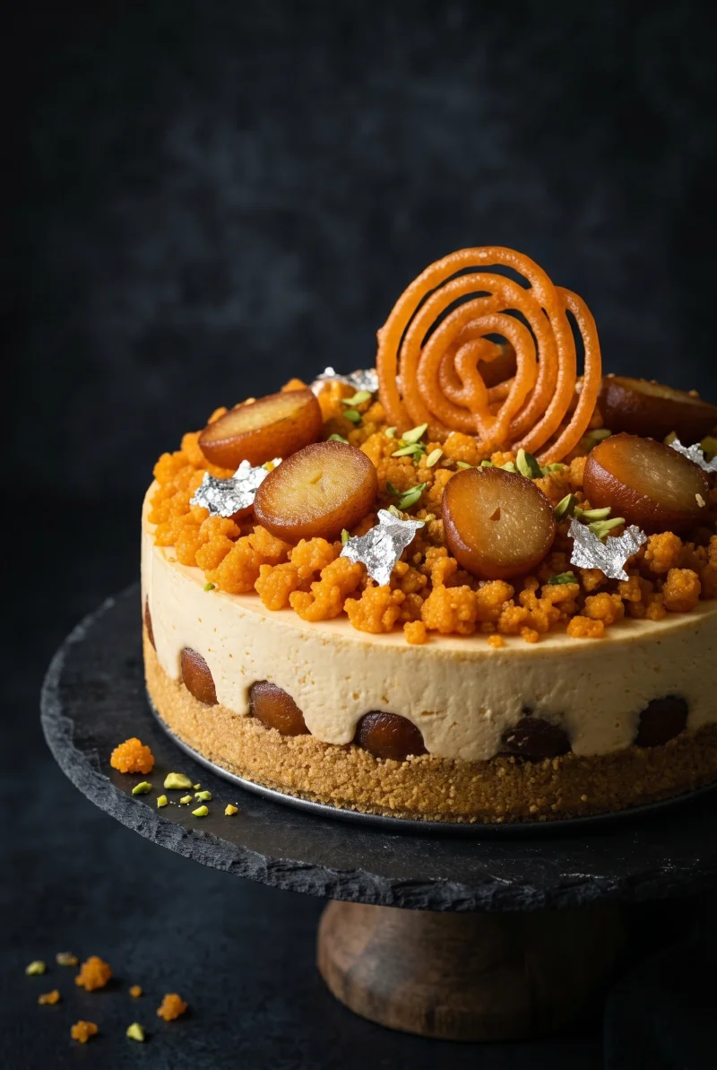 No-Bake Mithai Cheesecake (Eggless, No Gelatin)