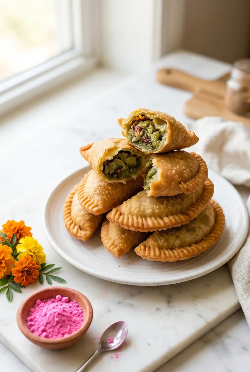 Paan Gujiya (Air Fryer) — Betel & Gulkand Holi Treat