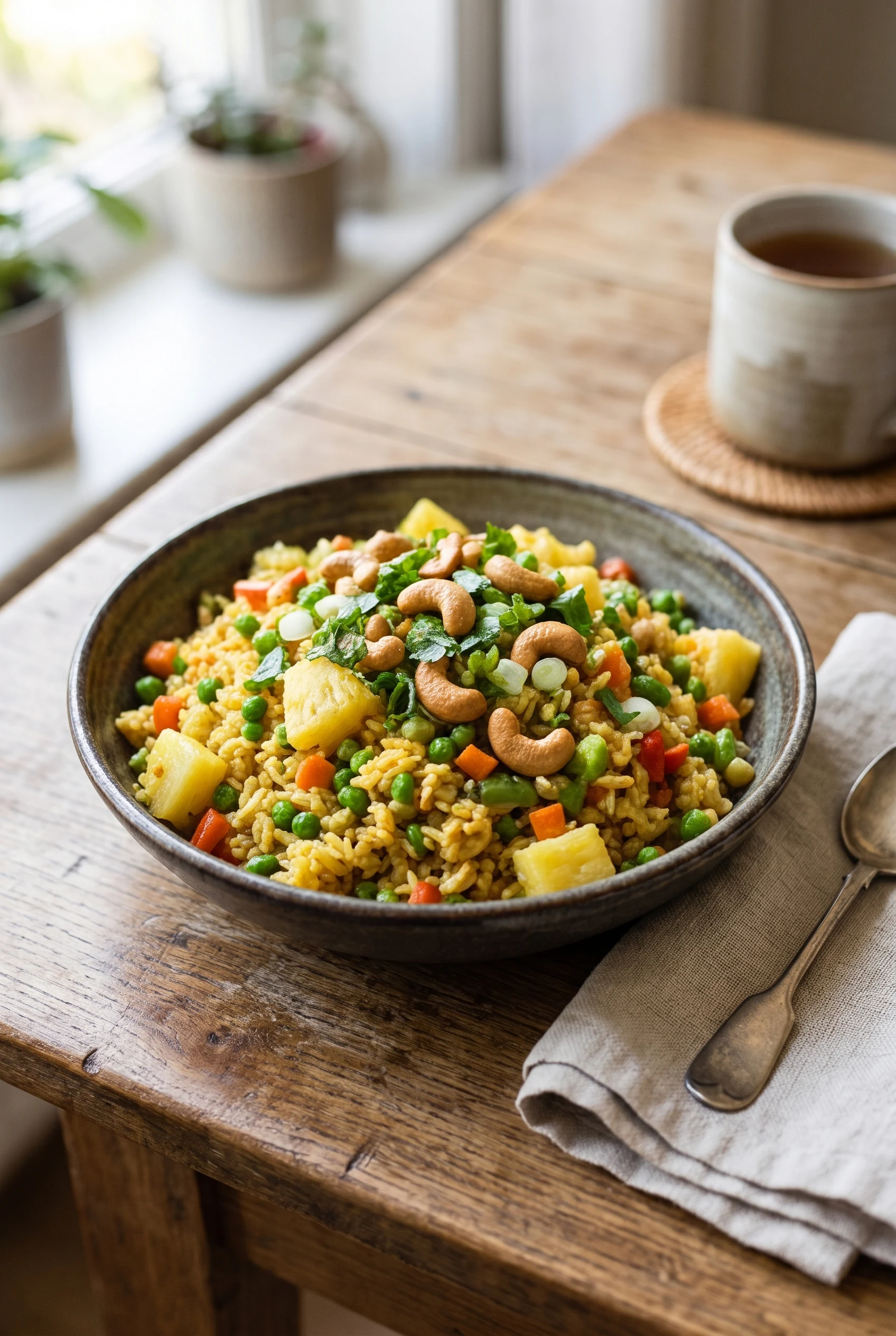 Easy Pineapple Fried Rice (Indian-Style Veg Fusion)