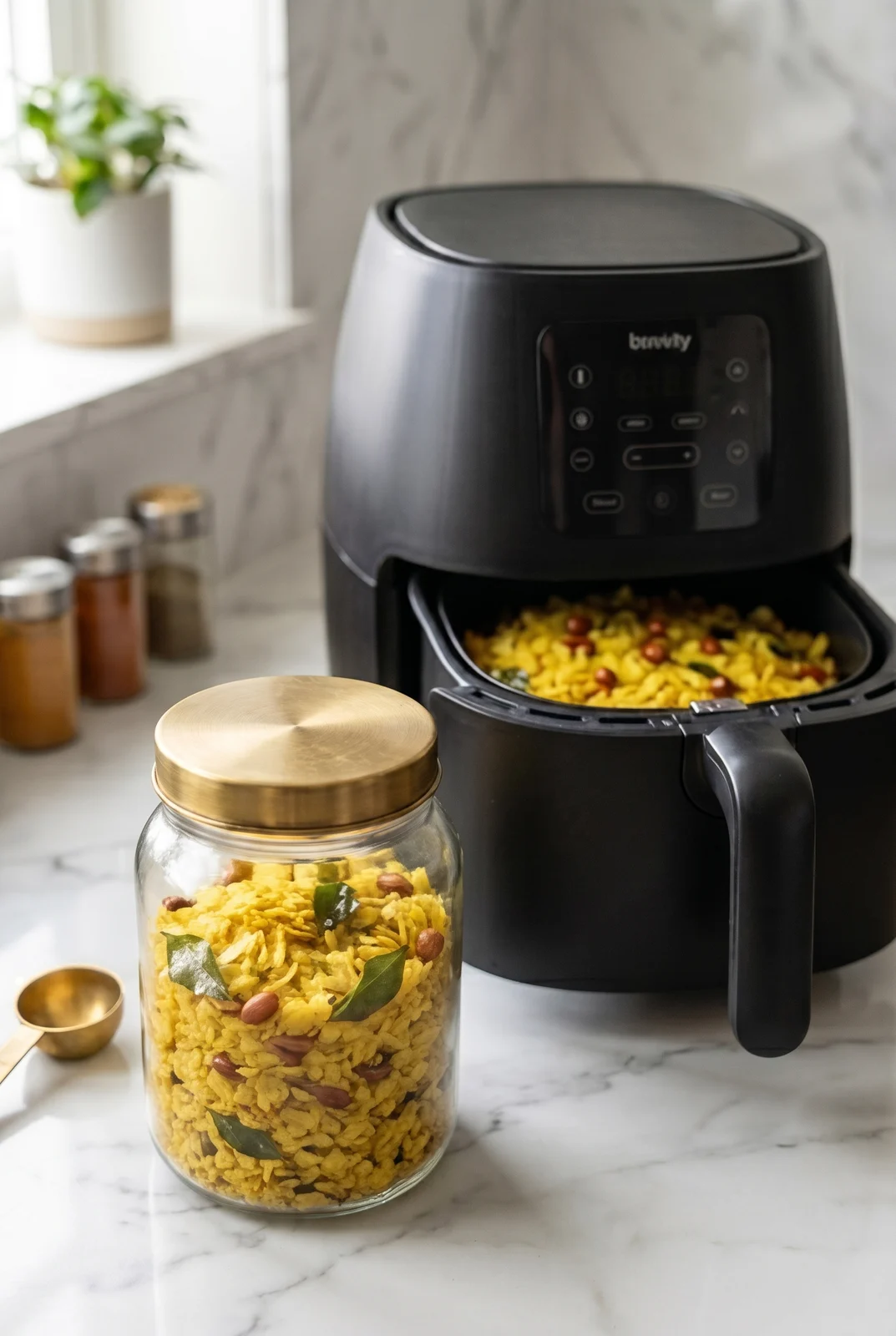 Air Fryer Poha Chivda (Crispy Flattened Rice Snack Mix)