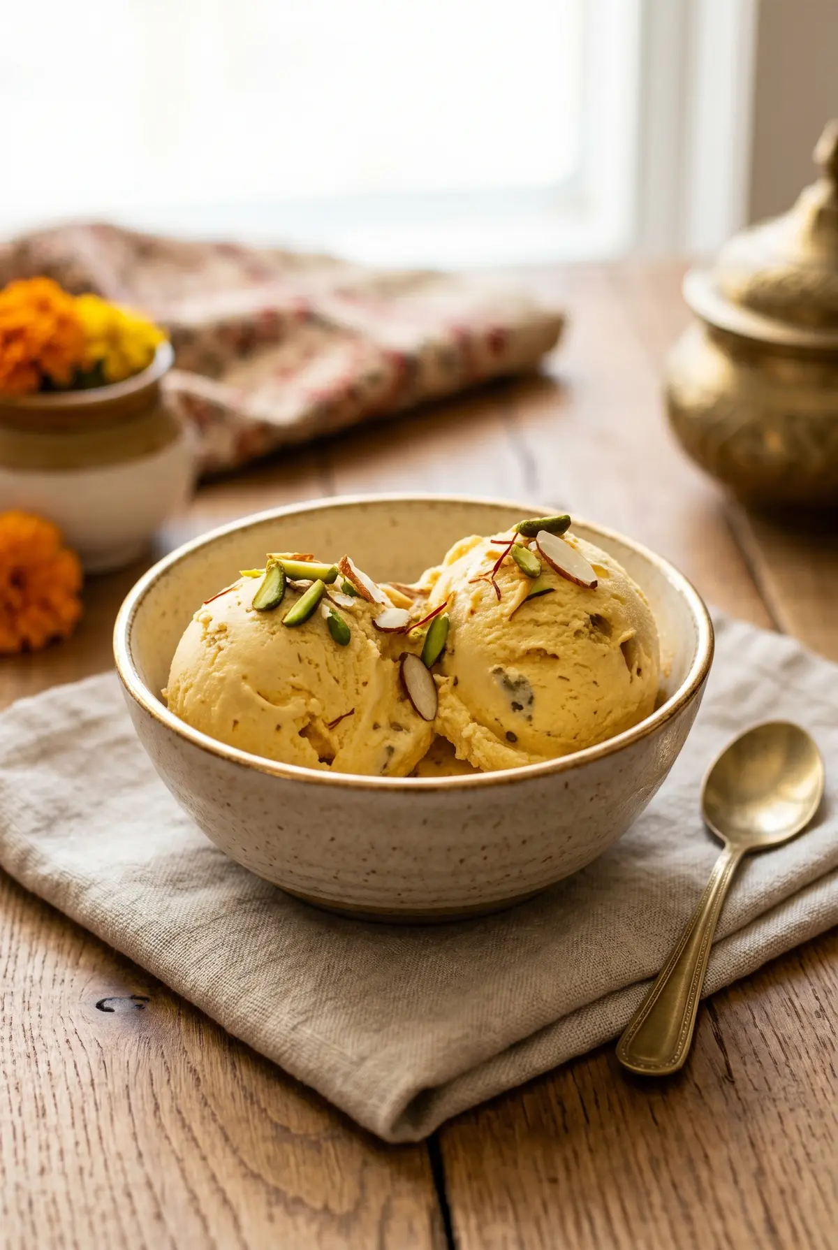 Rajbhog Ice Cream Recipe (Kesar Pista, Eggless and Creamy)