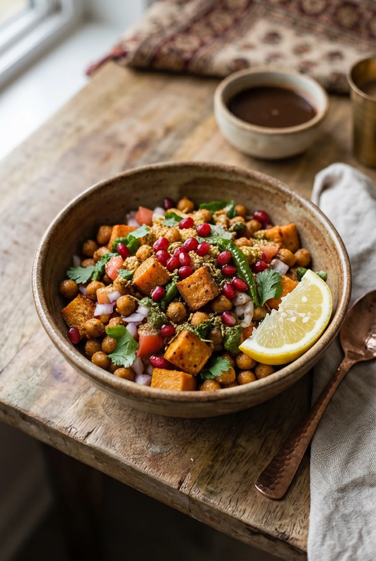 Roasted Chana Sweet Potato Chaat (High-Protein, No-Fry)