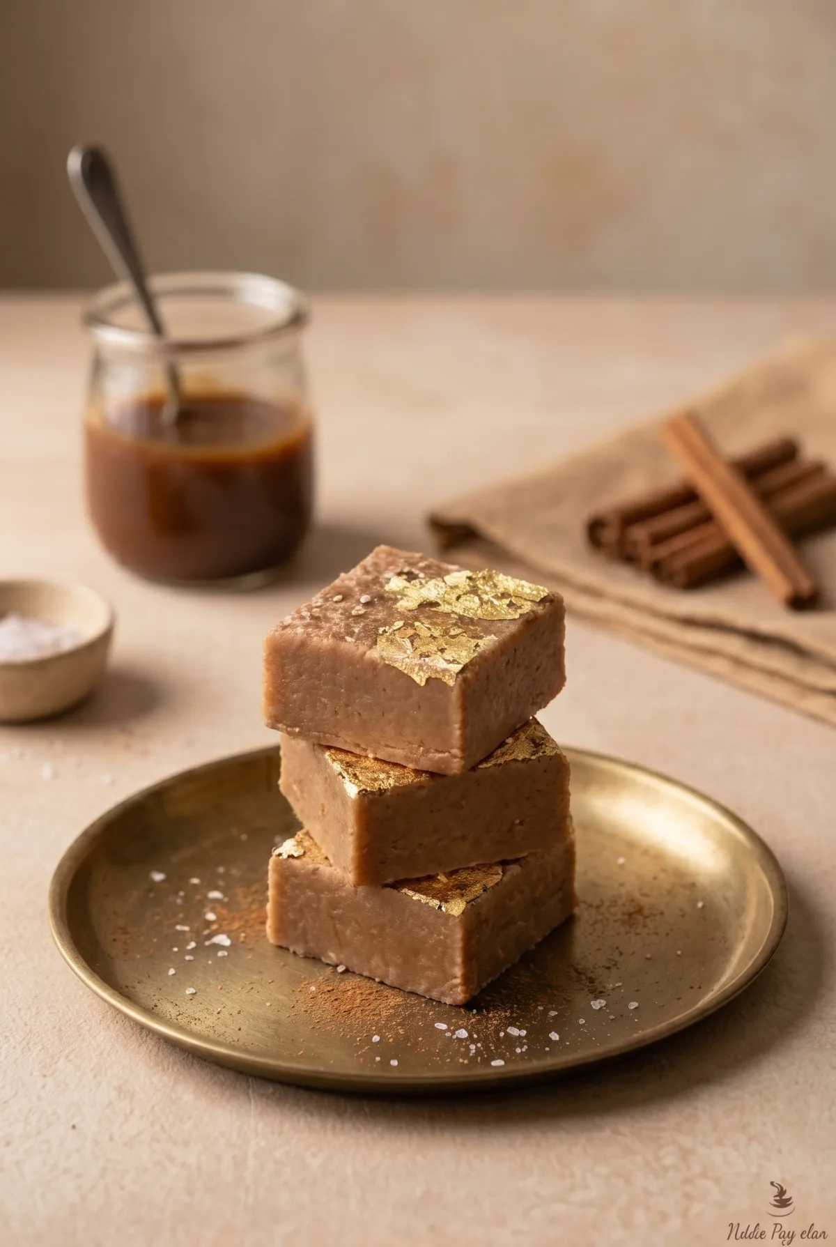 Salted Caramel Cinnamon Burfi (Milk Powder, No Mawa)