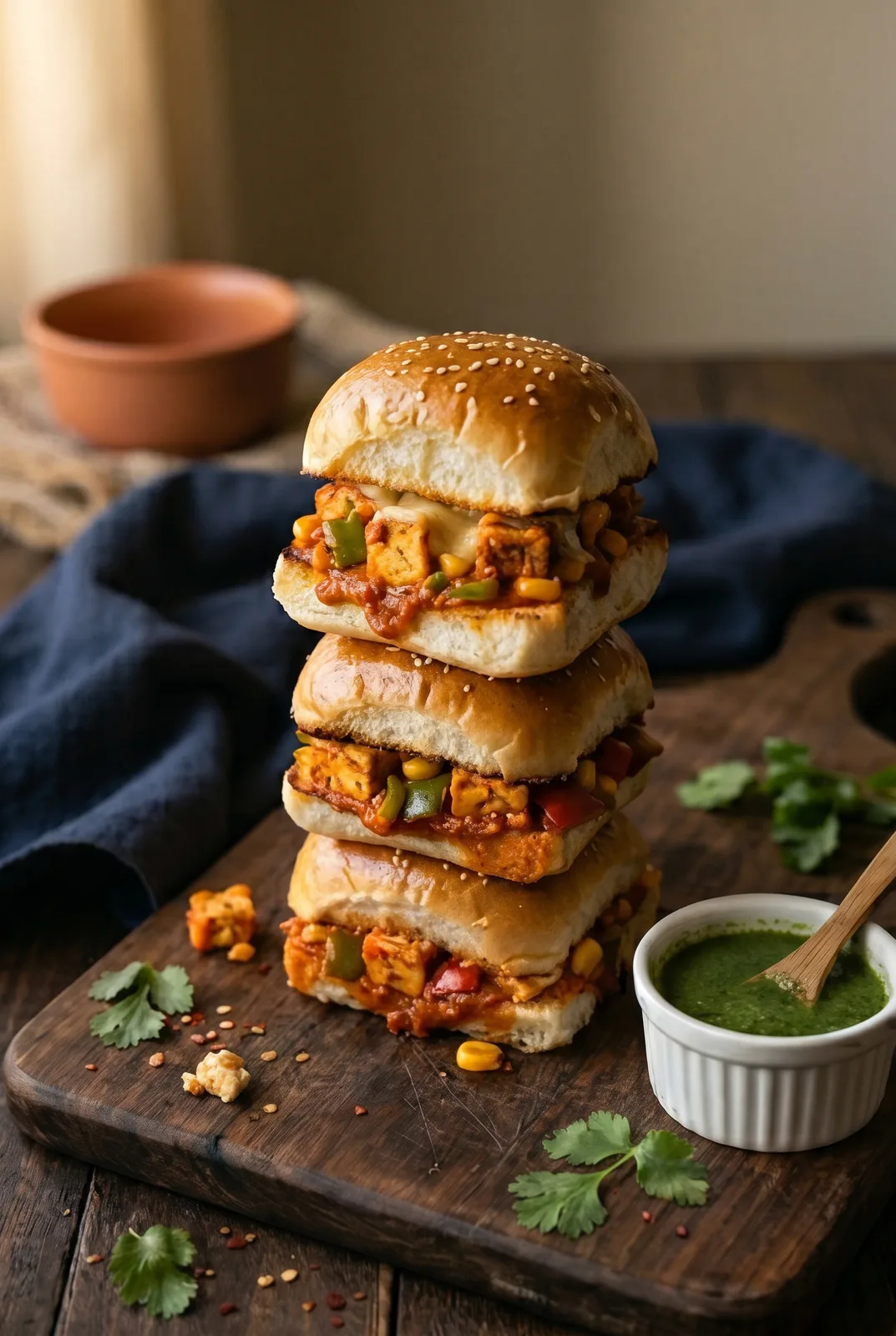 Schezwan Paneer Sliders (Stovetop, 30 Min)