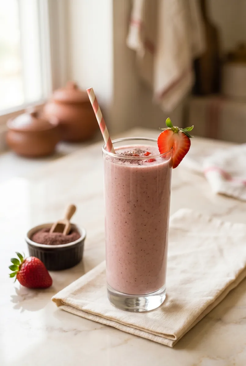 Strawberry Banana Ragi Smoothie | Healthy Finger Millet Breakfast Drink