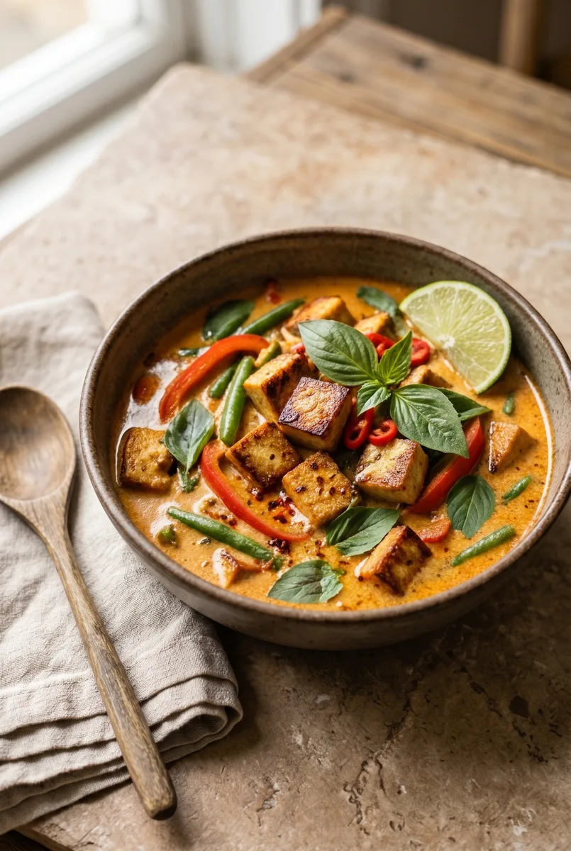 Thai Style Tofu Coconut Curry (Easy Weeknight Dinner)