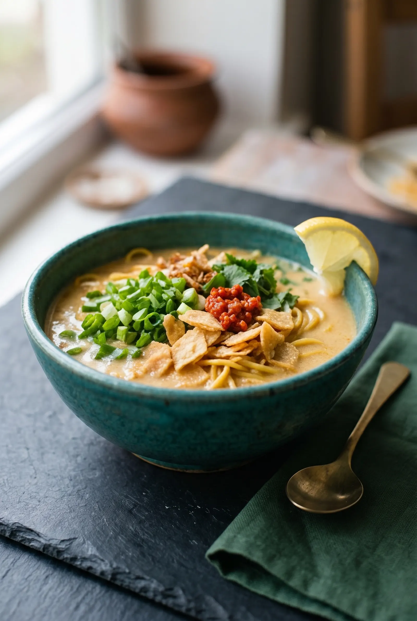 Veg Surti Khawsa Recipe | Surat-Style Coconut Noodle Bowl