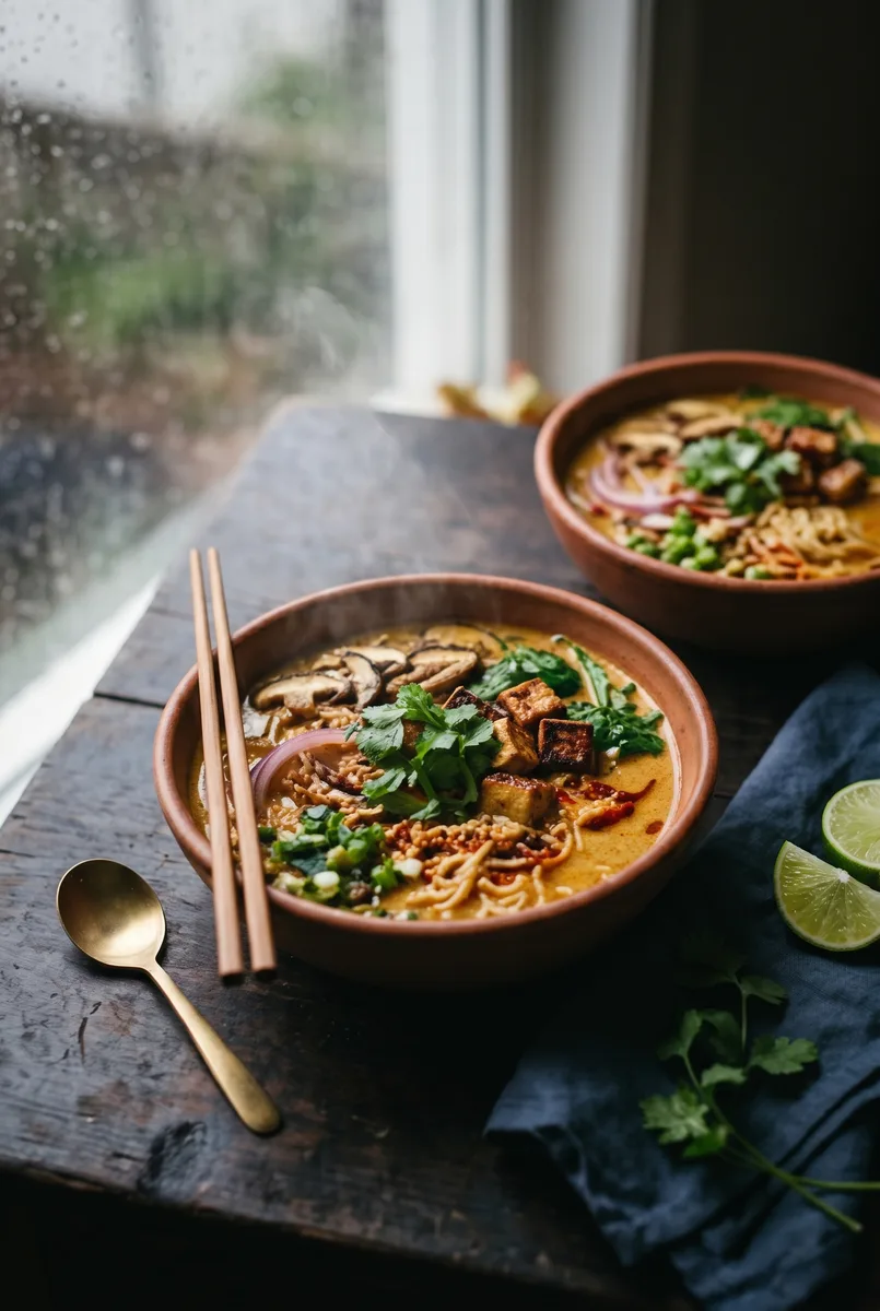 Vegan Coconut Curry Ramen (30-Minute Indo-Fusion Bowl)