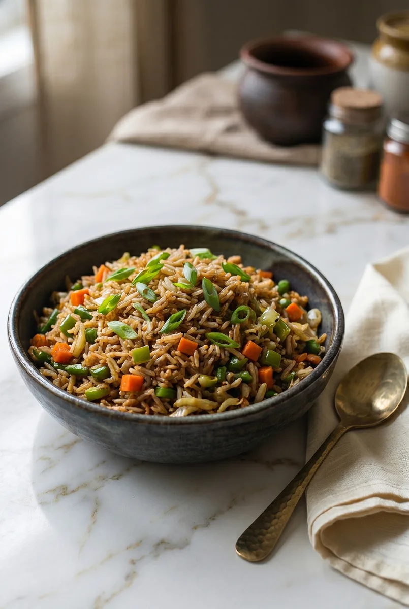 Easy Vegetable Fried Rice Recipe (Indo-Chinese Style, 20 Minutes)