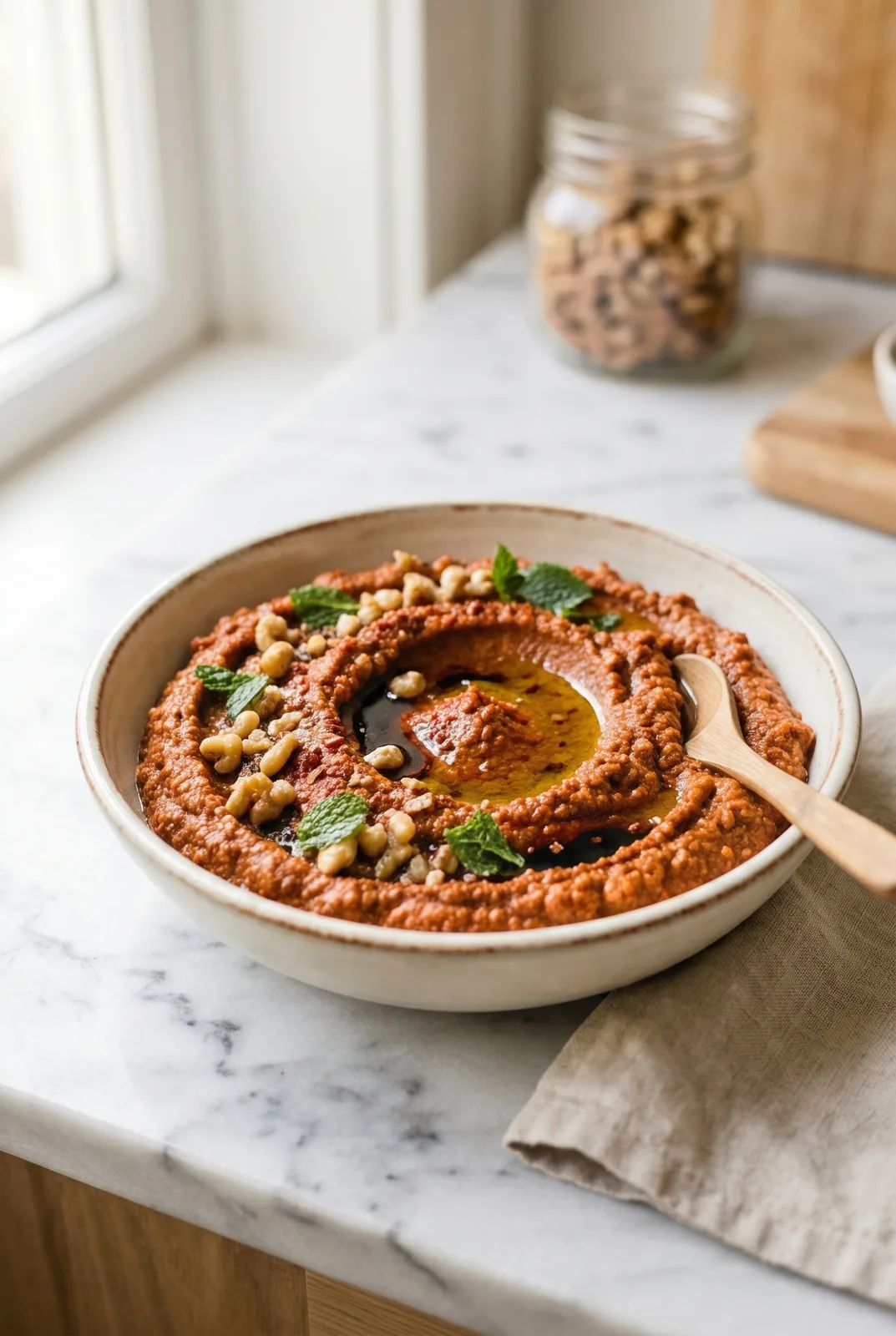 Walnut Muhammara Recipe (Easy Red Pepper & Walnut Dip)