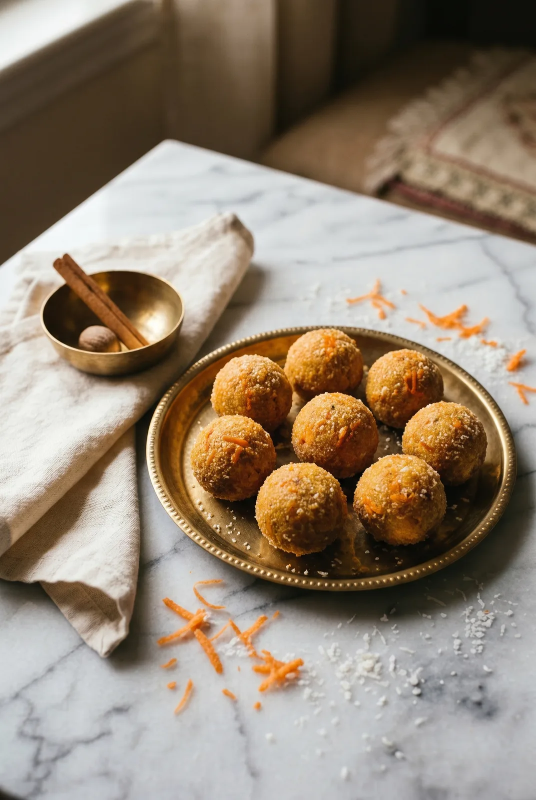 Carrot Cake Laddoo (Gajar Halwa Style Energy Bite)
