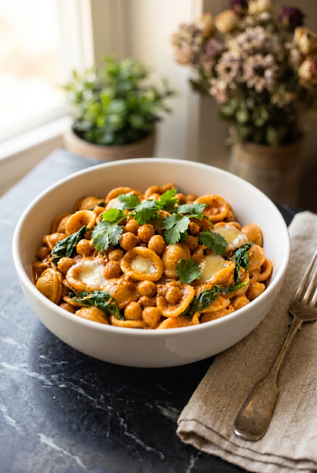 High-Protein Cheesy Chole Pasta (Ready in 30 Minutes)