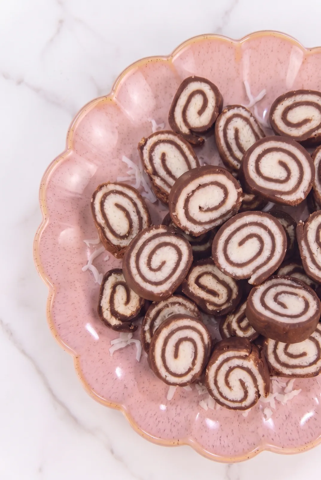 Chocolate Coconut Rolls (No-Bake Eggless Dessert)