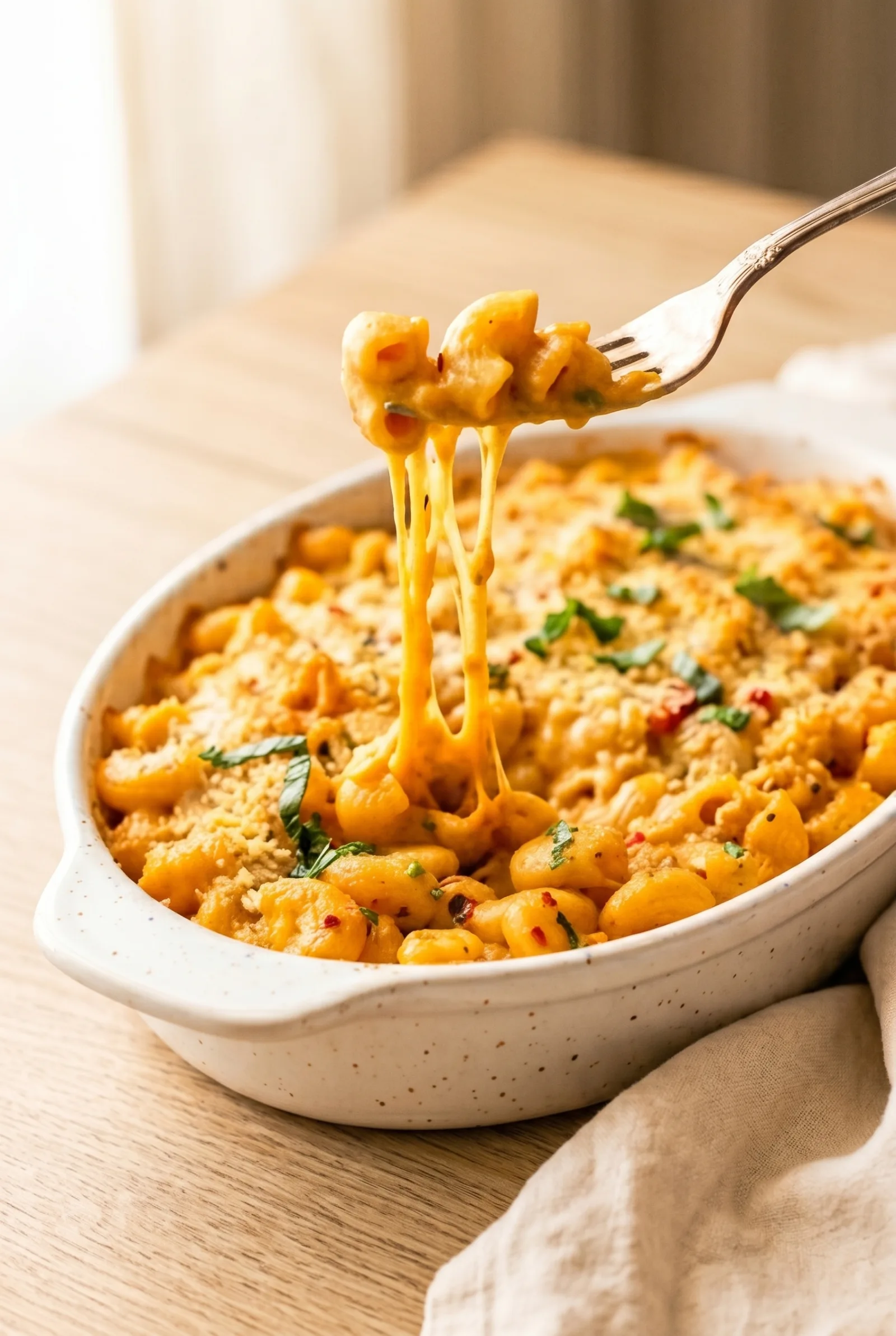 Indian Style Protein Mac and Cheese (Tofu Alfredo with Masala Spices)