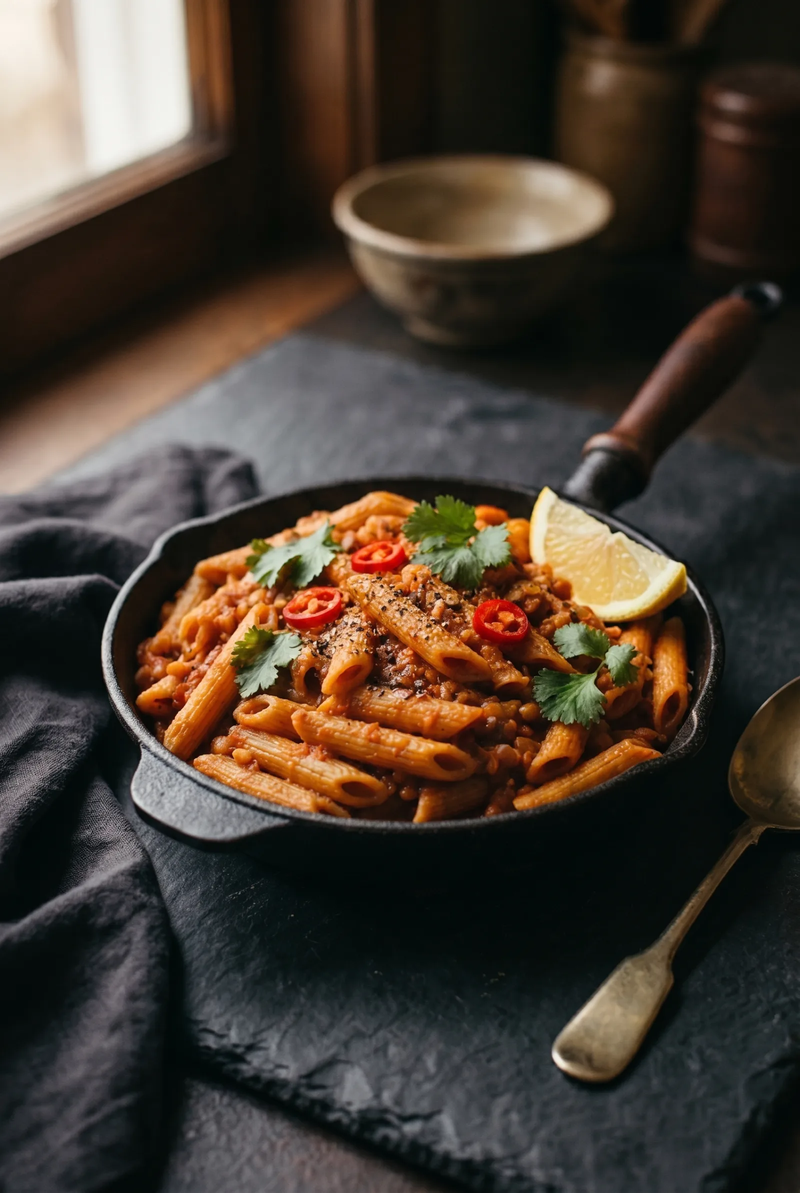 Instant Pot Masoor Dal Tomato Protein Pasta