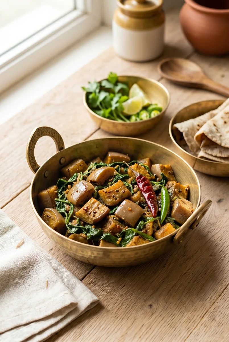 Methi Ringan nu Shaak (Fenugreek Eggplant) — Gujarati Sabzi