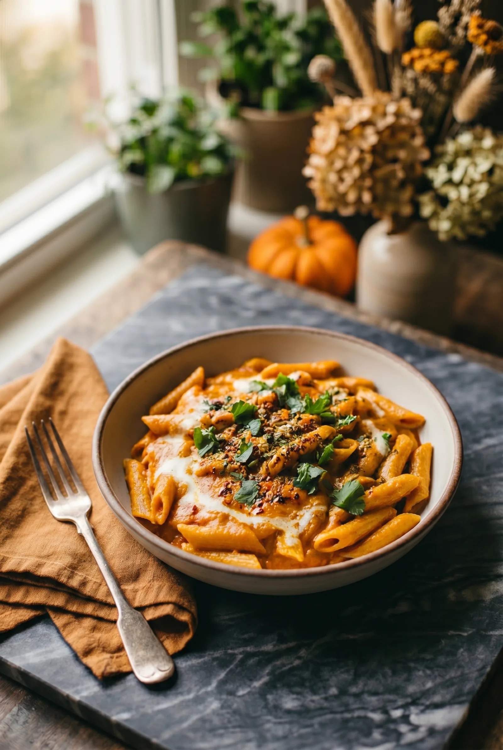 Pumpkin Makhani Pasta (Creamy Fall Fusion Dinner)