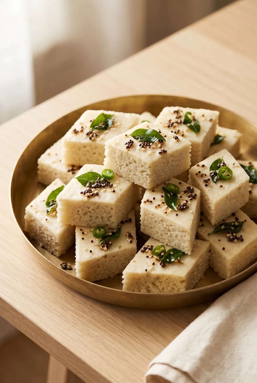 High Protein Quinoa Dhokla (Fermented Multi-Dal Batter)