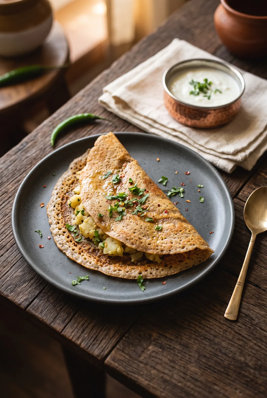 Buckwheat (Kuttu) Dosa