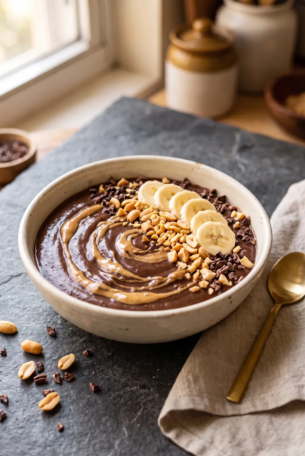 Chocolate Peanut Butter Ragi Bowl