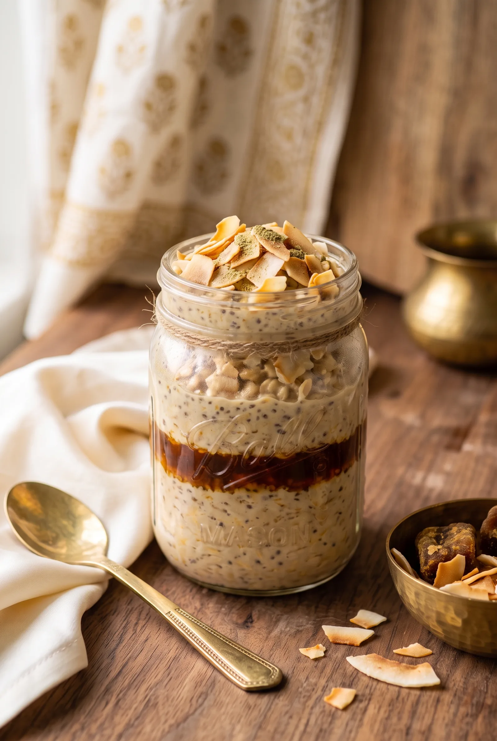 Coconut Jaggery Overnight Oats