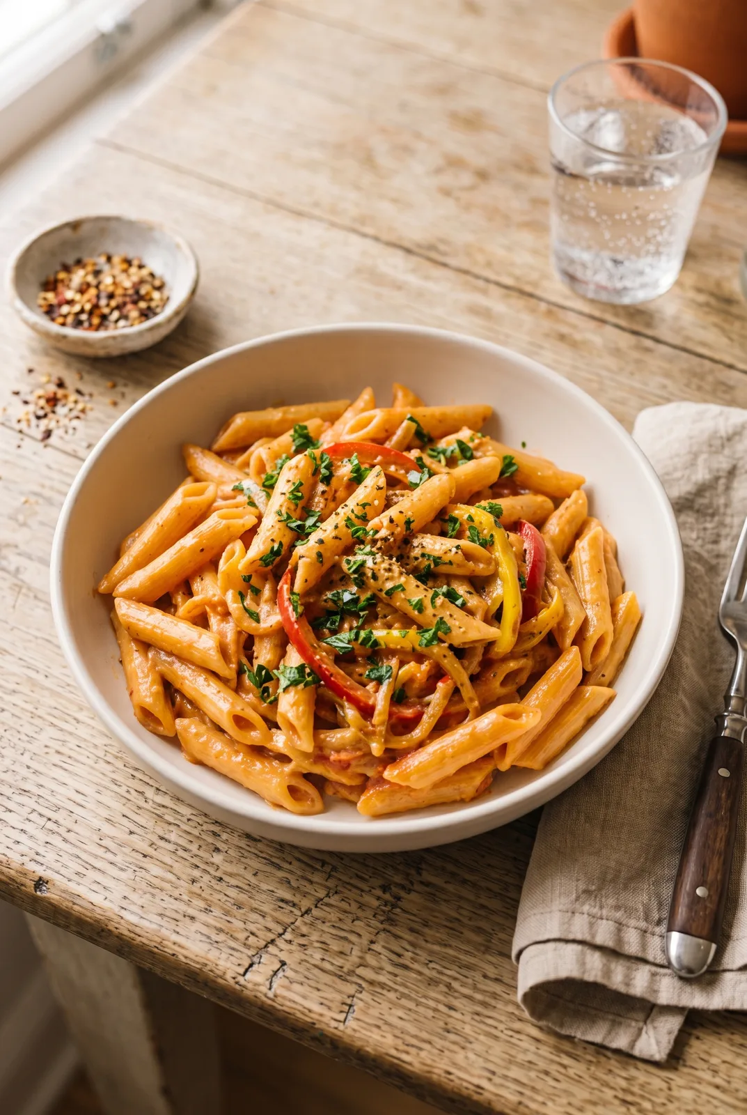 High-Protein Creamy Peri-Peri Pasta (489 Calories)