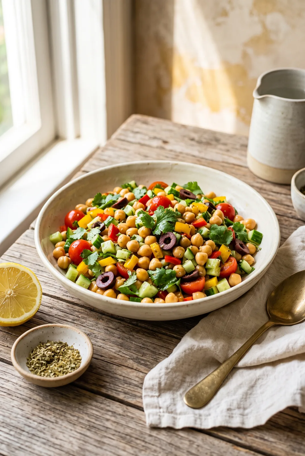 Mediterranean Chickpea Salad (Jain)
