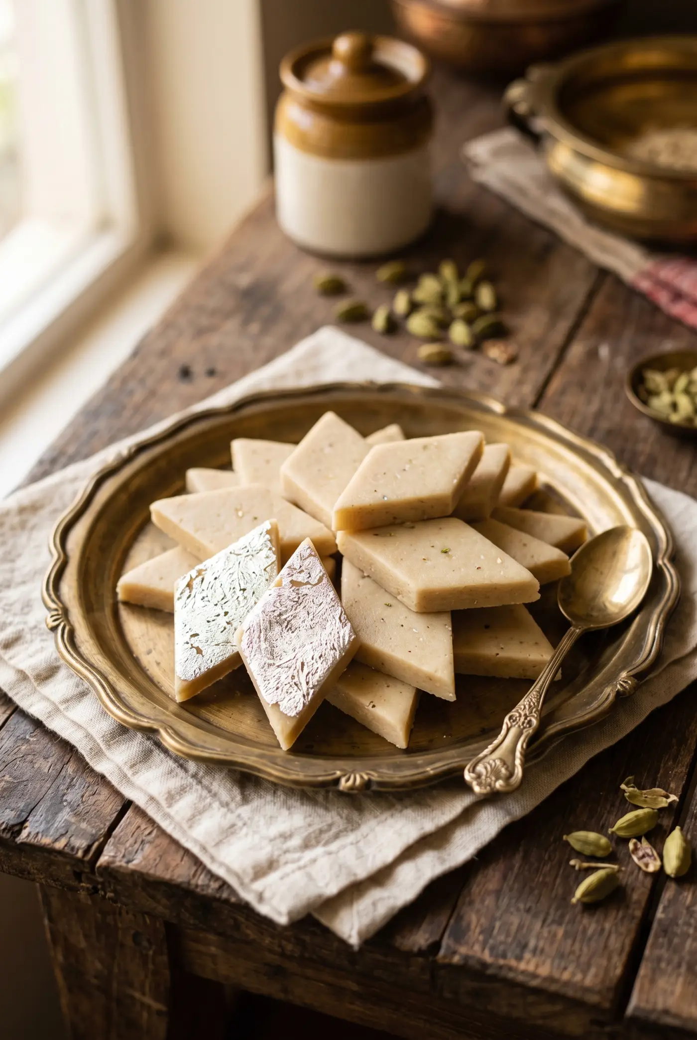 Kaju Katli (Sugar-Free, Cardamom)