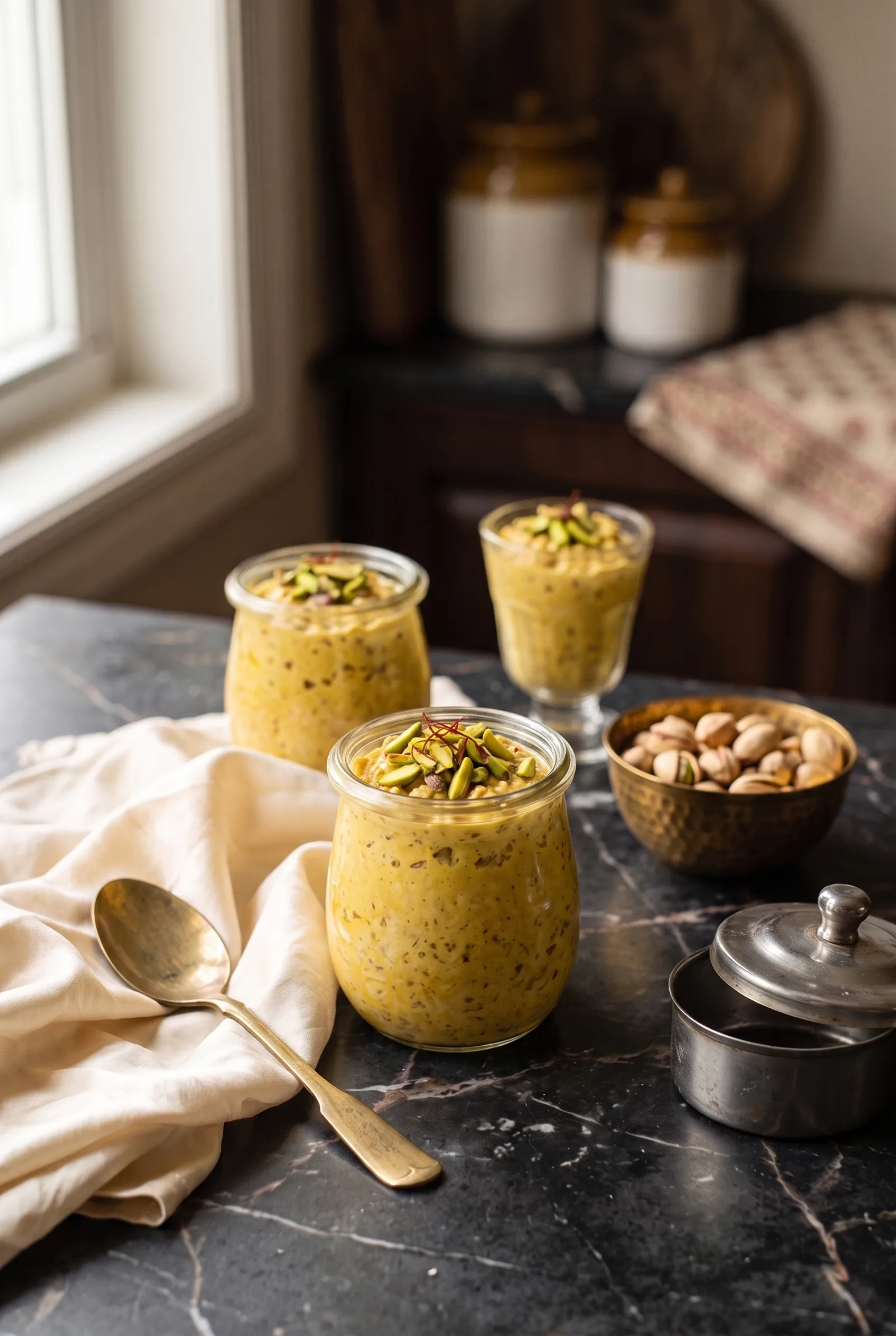 Kulfi Overnight Oats (Saffron Cardamom)