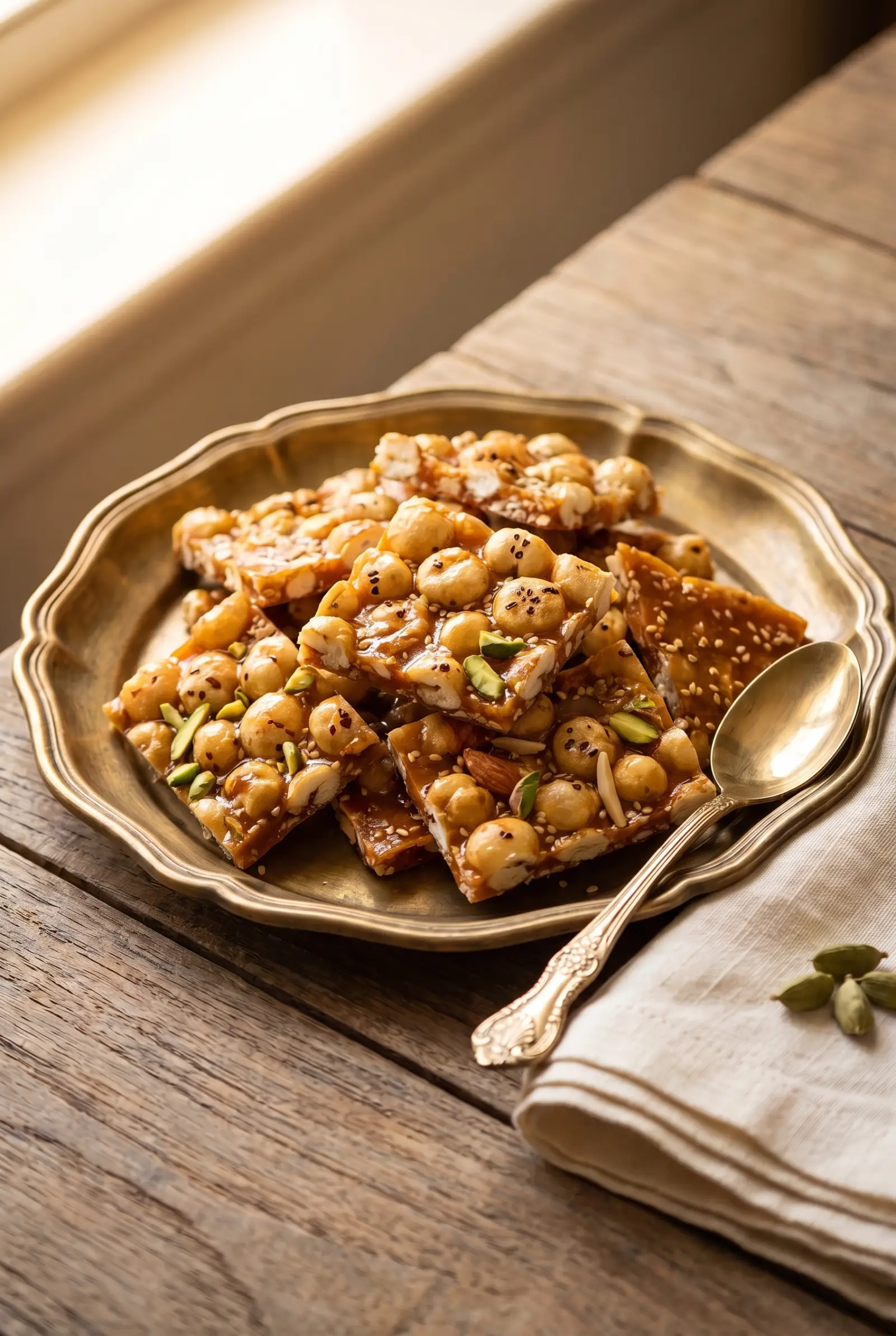 Makhana Chikki (Jaggery, Crunchy)