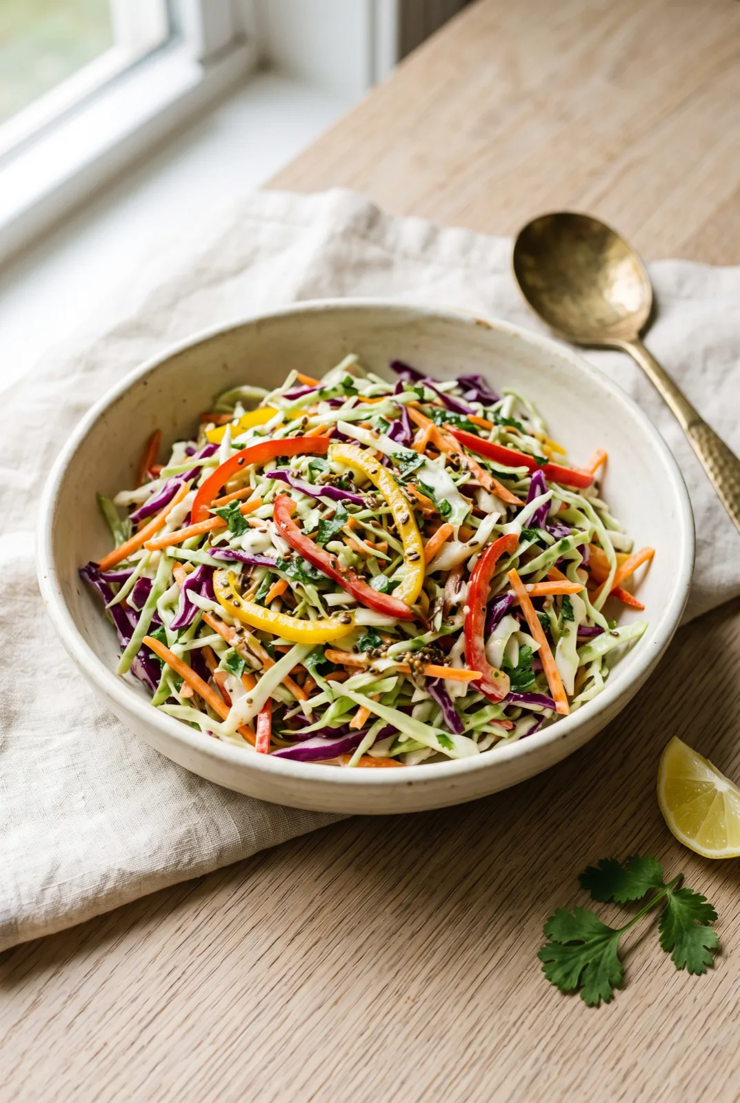 Easy Rainbow Slaw (Jain, No Onion No Garlic)
