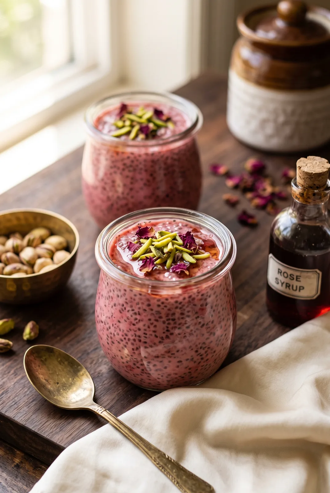 Rose Falooda Chia Pudding