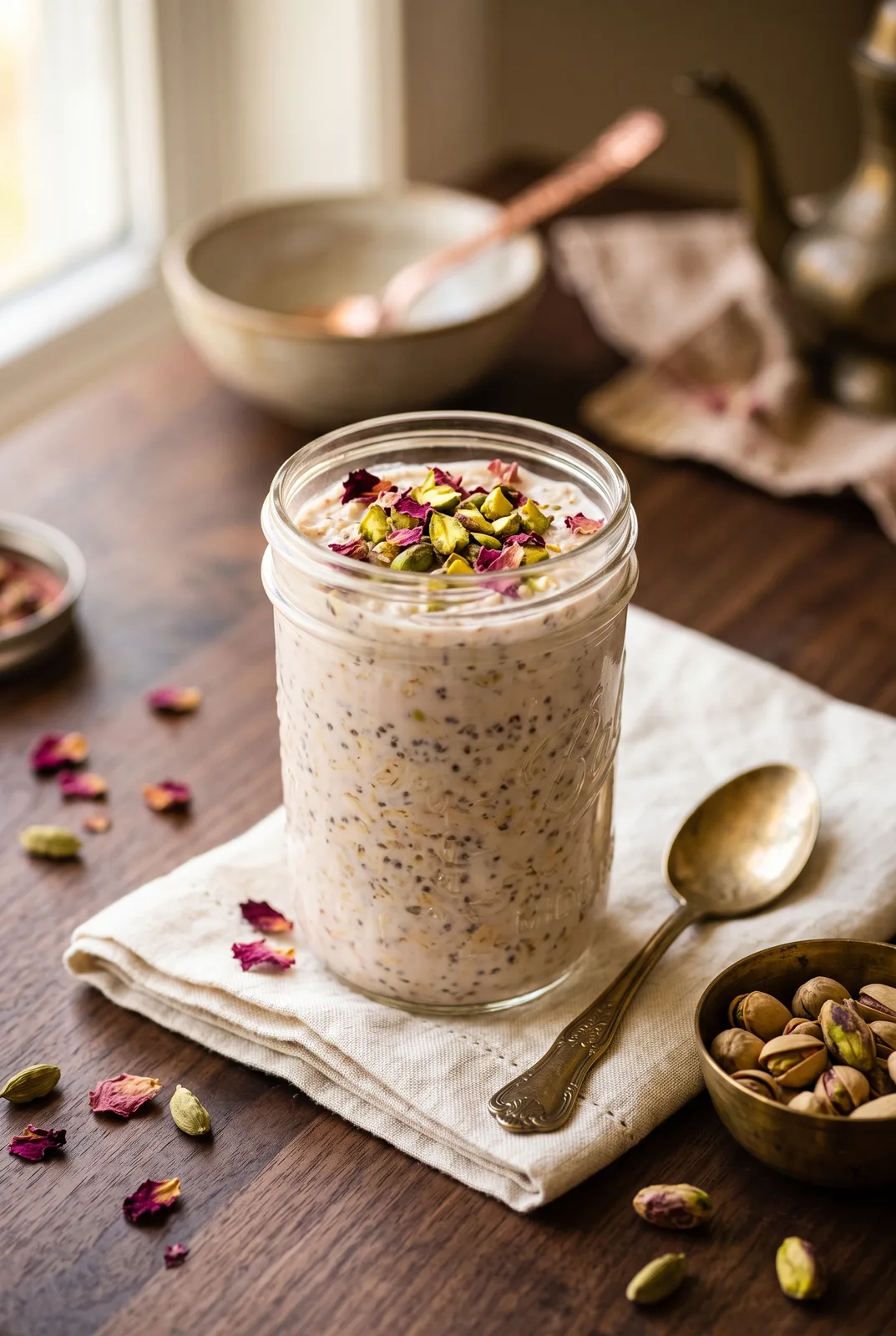 Rose Pistachio Overnight Oats