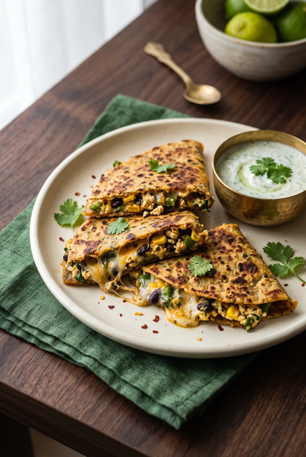 Jain Thepla Quesadillas