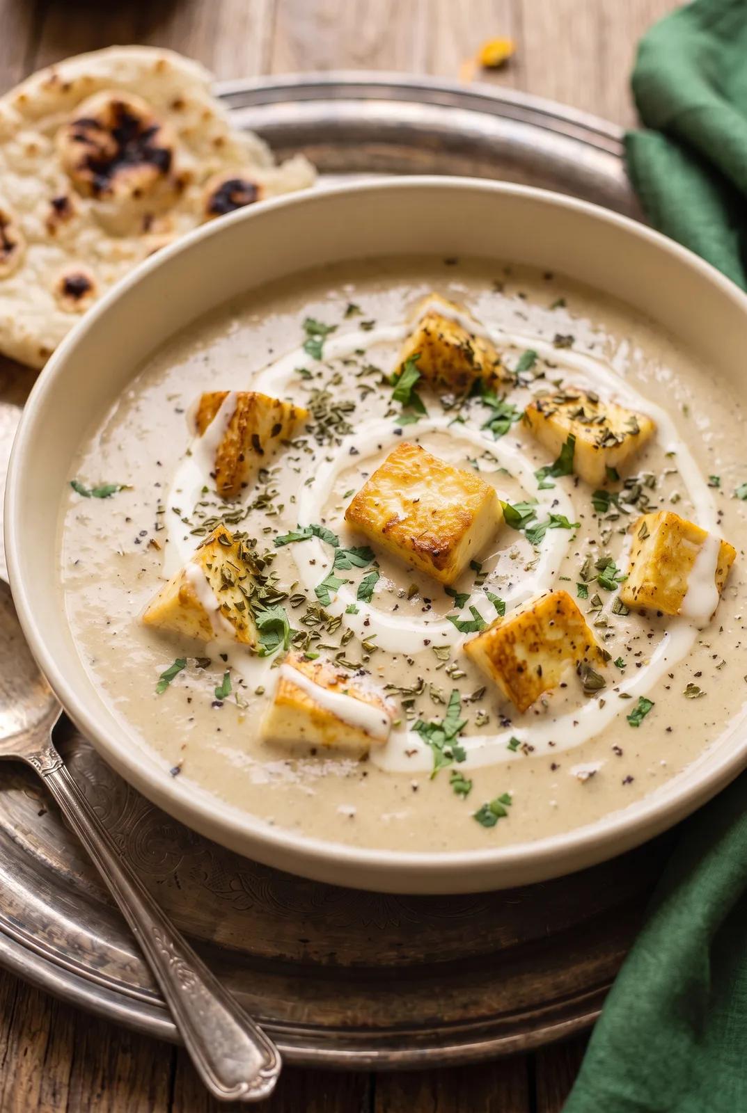 Afghani Paneer (Restaurant Style Yogurt Cashew Gravy)