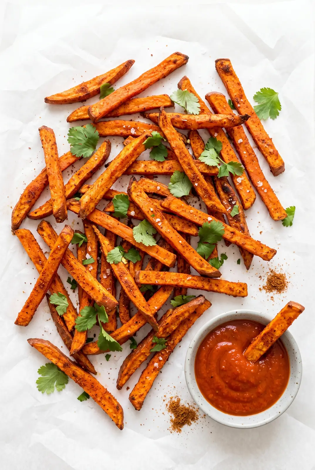 Crispy Air Fryer Sweet Potato Fries with Chaat Masala