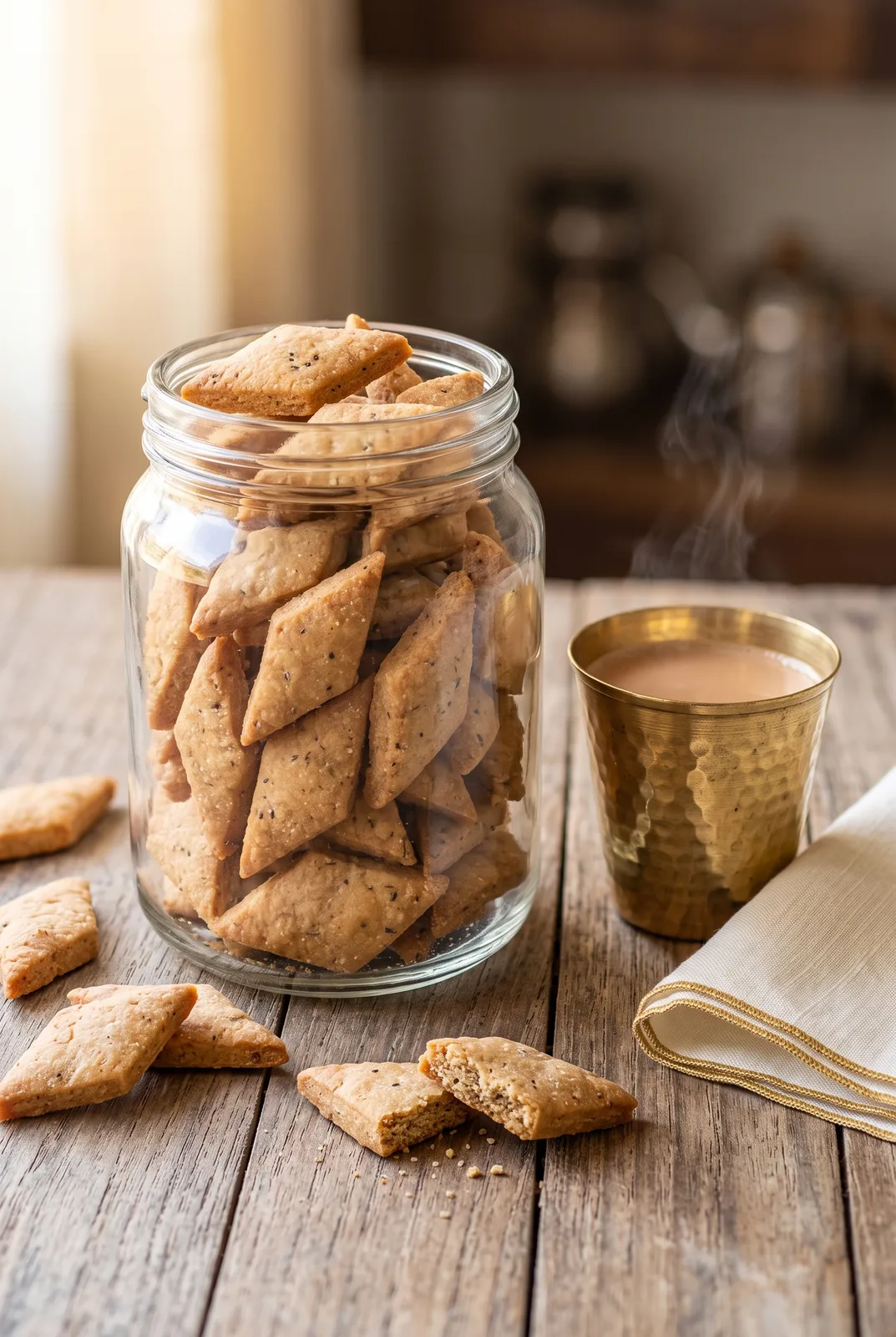 Baked Masala Para (Crispy Spiced Namak Pare)