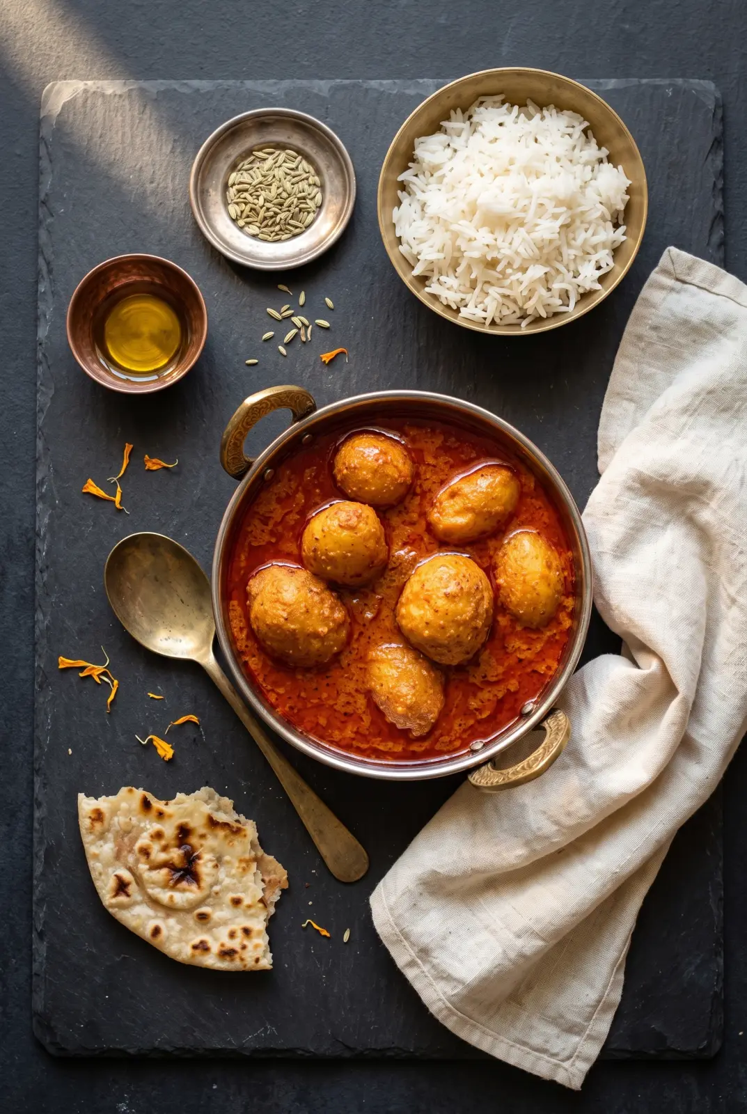 Kashmiri Dum Aloo (No Onion, No Garlic Yogurt Gravy)