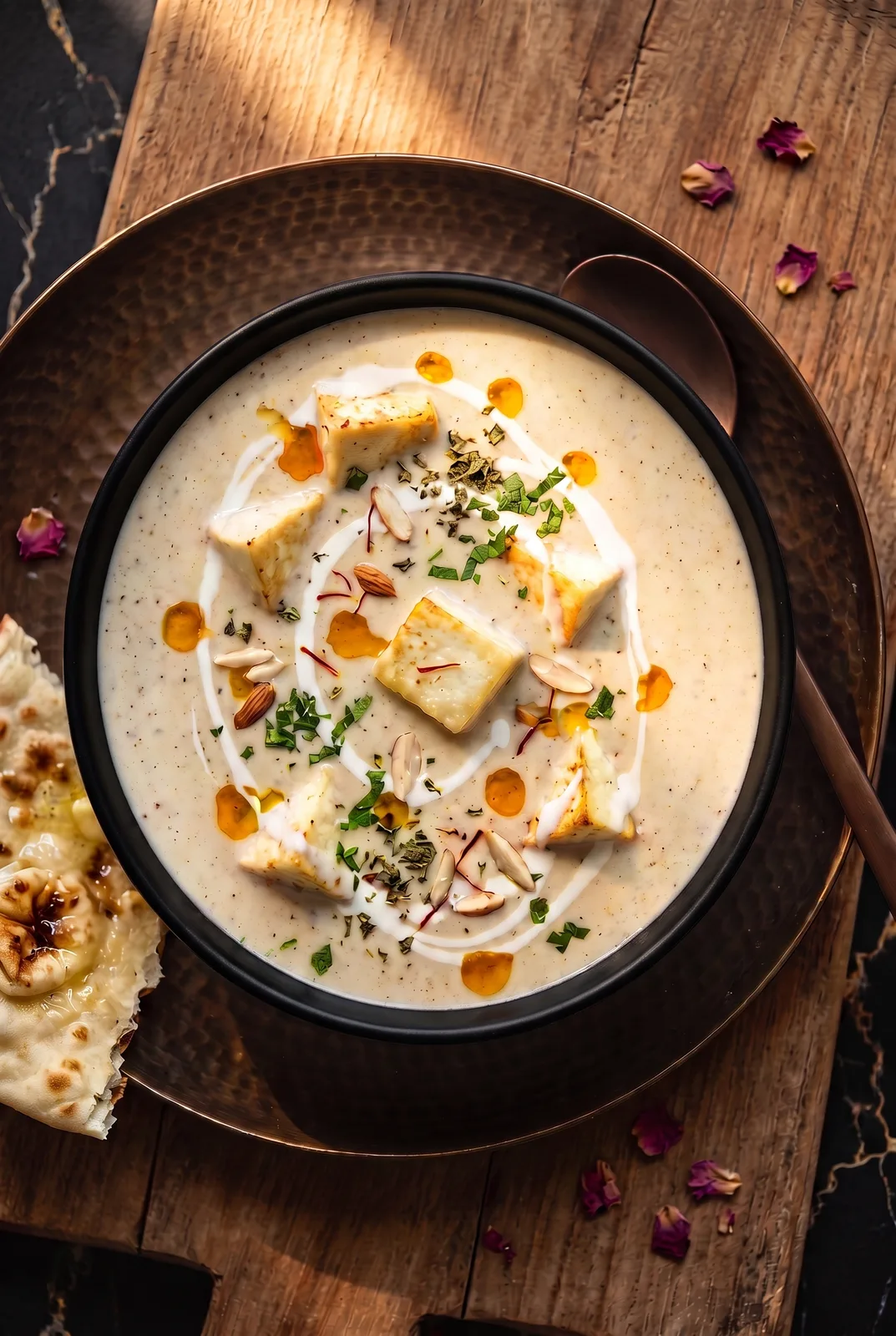 Nawabi Paneer (Restaurant Style Mughlai White Gravy)