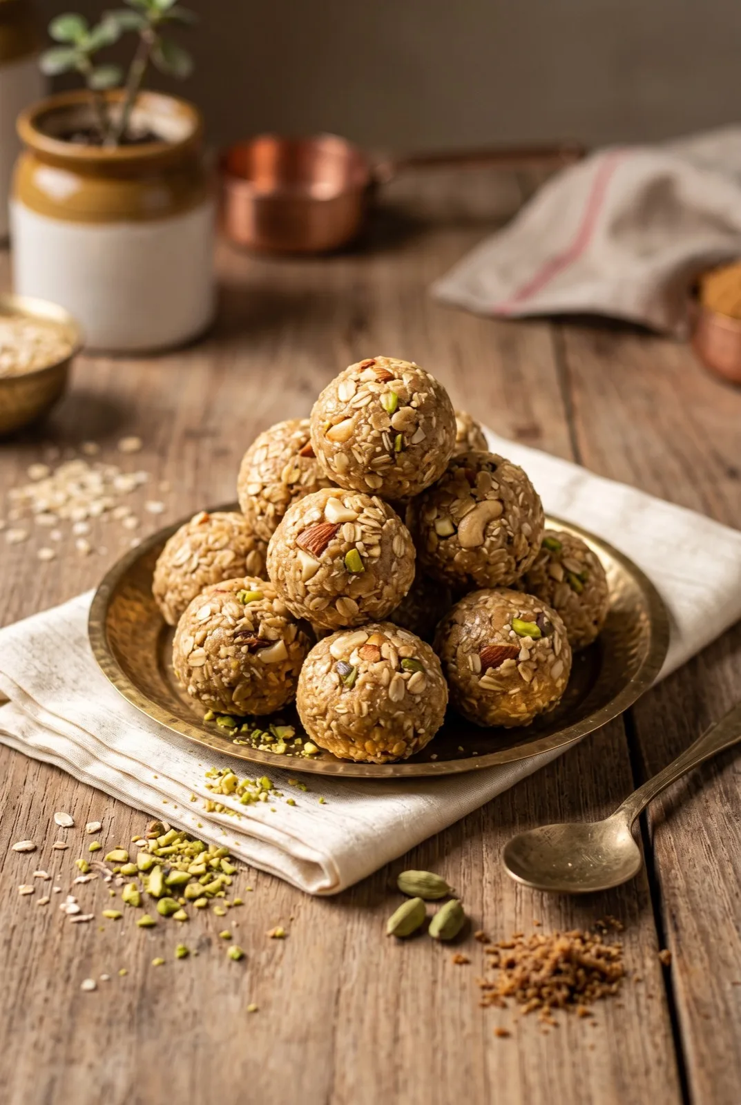 Oats Ladoo Recipe (Healthy Oats Laddu with Jaggery)