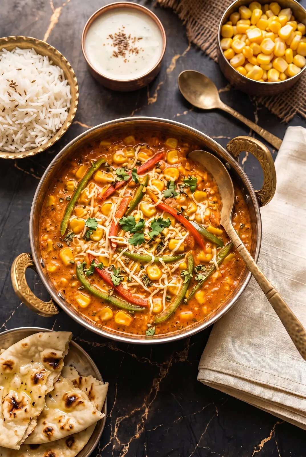 Paneer Corn Capsicum Masala (Restaurant Style)