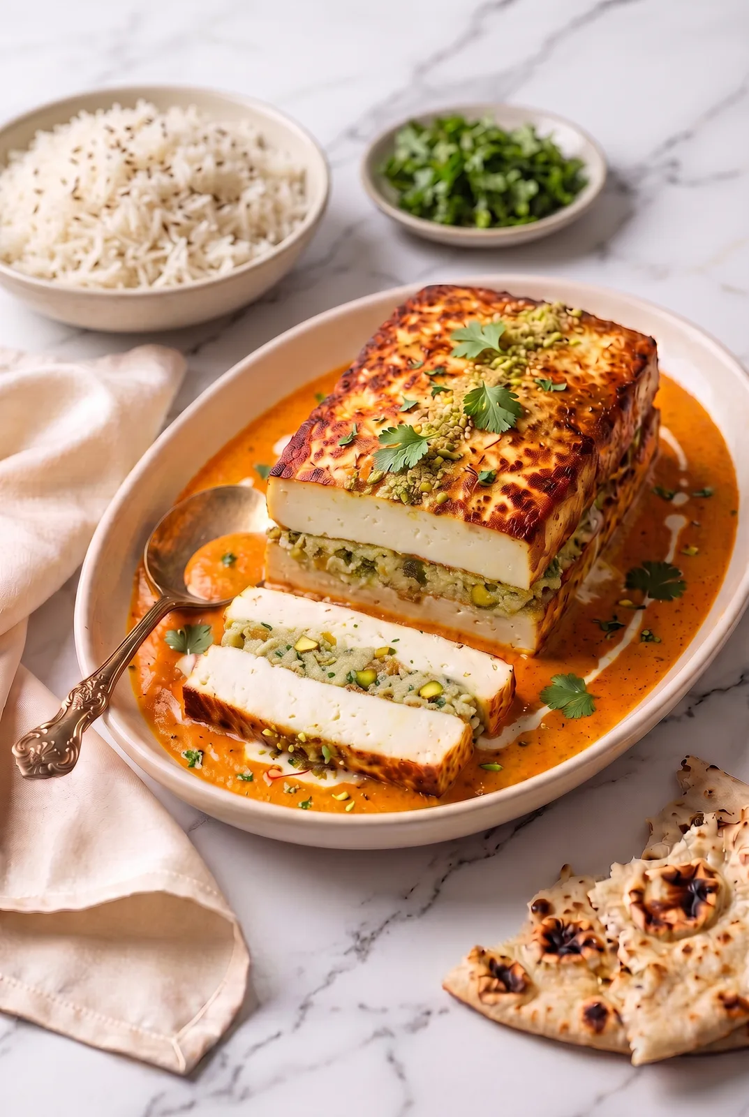 Paneer Musallam (Stuffed Whole Paneer in Mughlai Gravy)