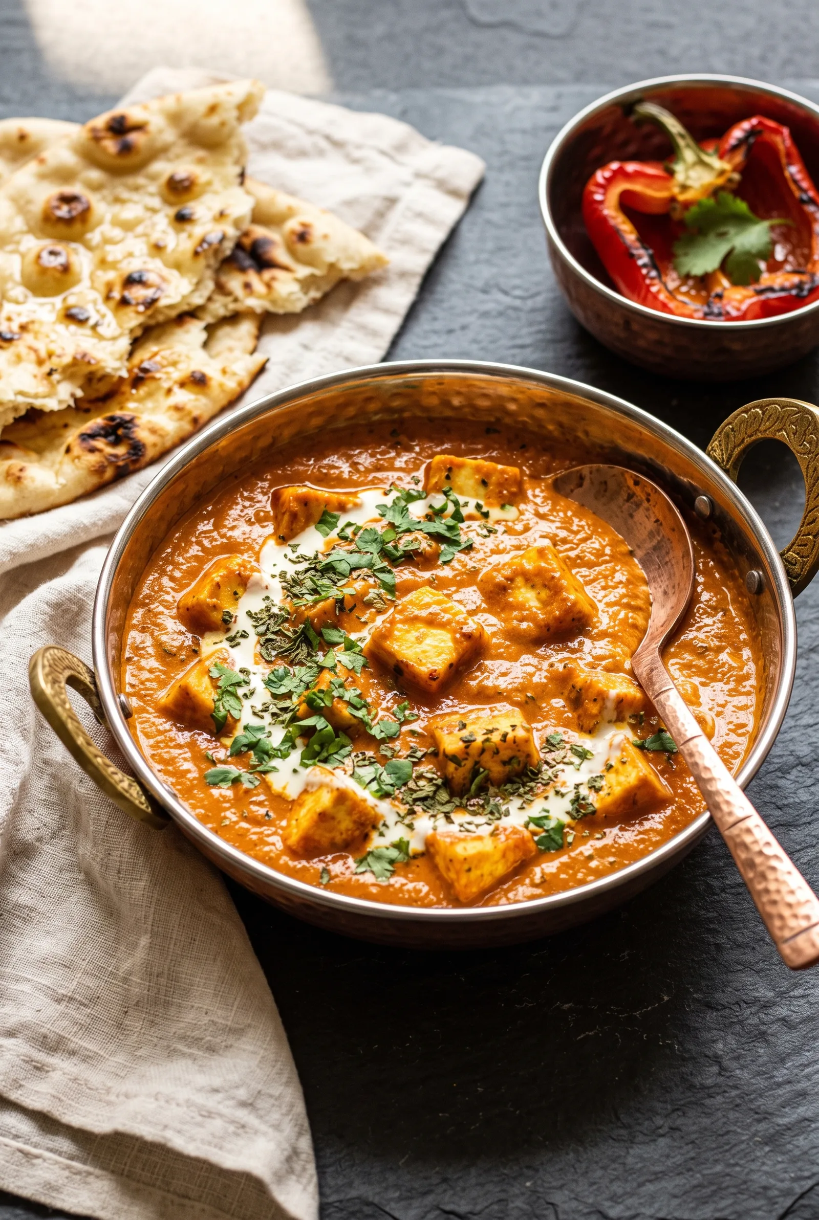 Paneer in Roasted Red Pepper Gravy
