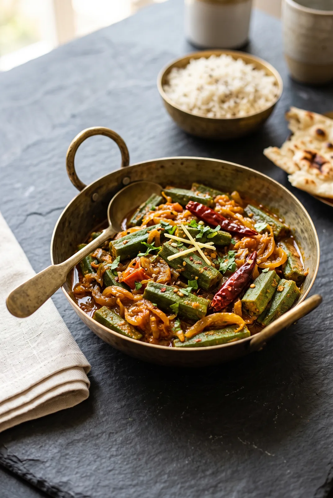 Bhindi Do Pyaza (Restaurant-Style Okra, Onions Twice)
